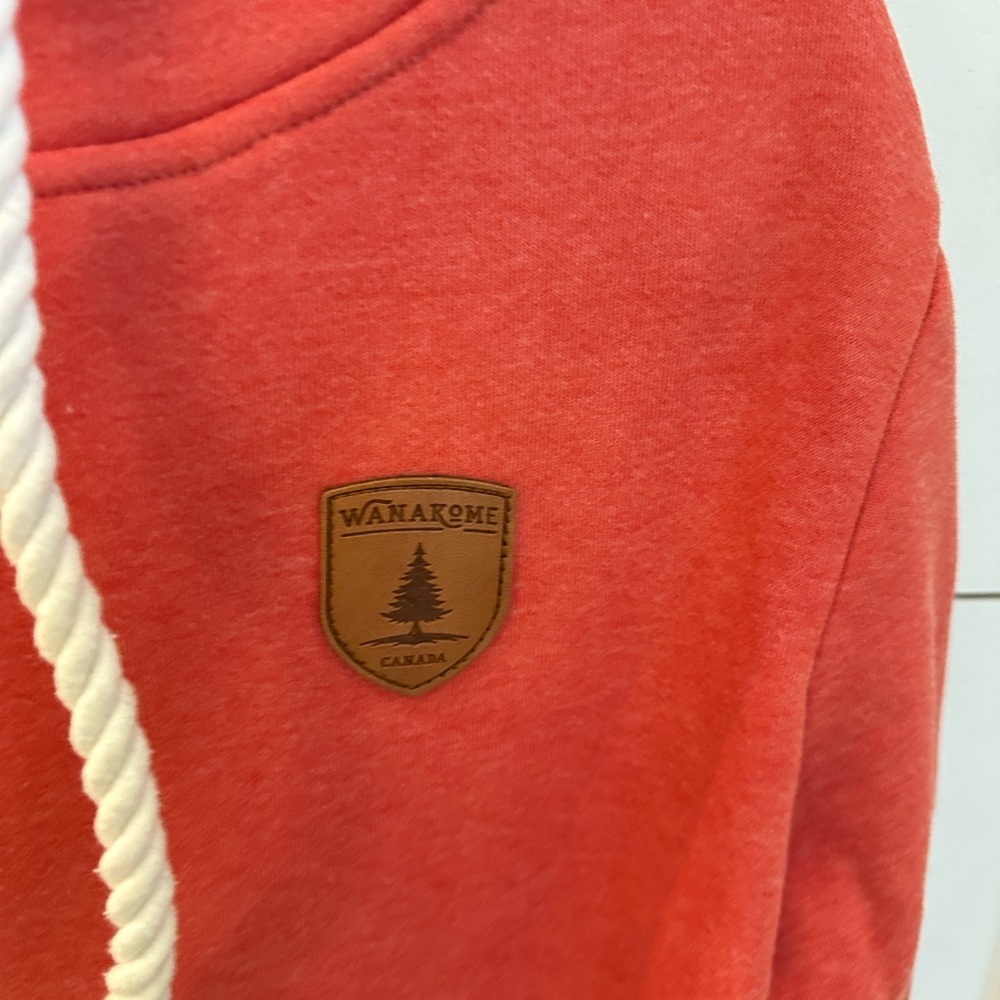 WANAKOME XS Oversized Coral side zip cotton blend woman zip sweatshirt Causal - Picture 9 of 16